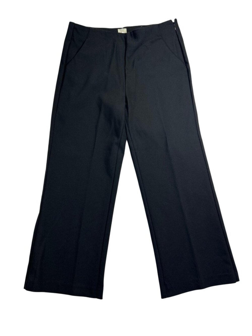 Ecru Cropped Black Wide Leg Trouser Pants Women's Sz 6 High Rise Office Pockets